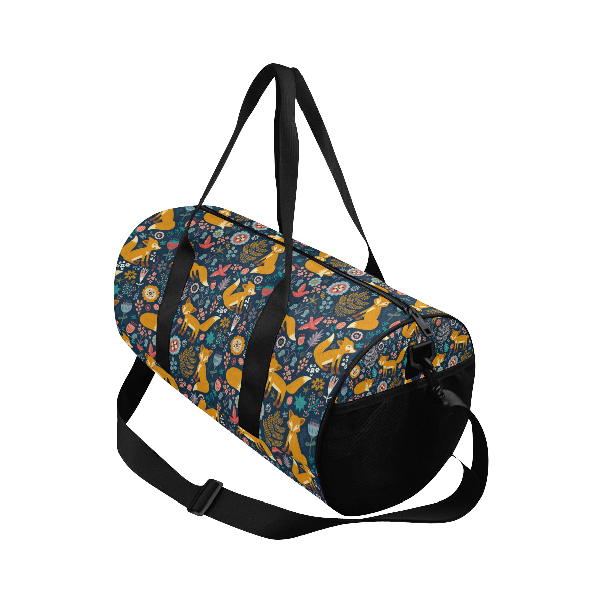 Fox Cute Jungle Print Pattern Travel Duffel Bags