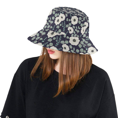 Anemone Pattern Print Design AM01 Unisex Bucket Hat