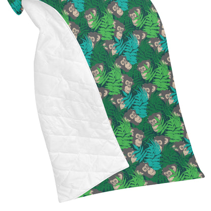 Chimpanzee Pattern Print Design 01 Premium Quilt