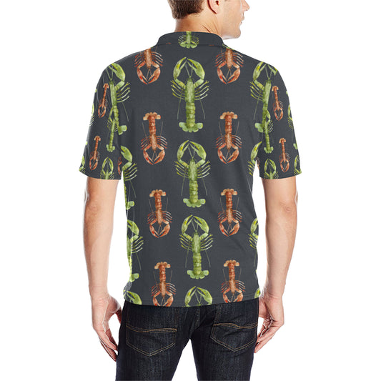 Lobster Pattern Print Design 01 Men Polo Shirt