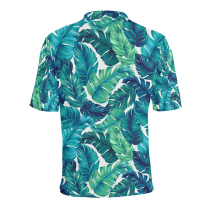 Brightness Tropical Palm Leaves Men Polo Shirt