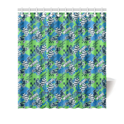 Motocross Pattern Print Design 04 Shower Curtain