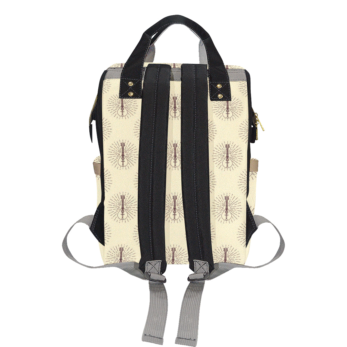 Mandolin Pattern Print Design 02 Diaper Bag Backpack
