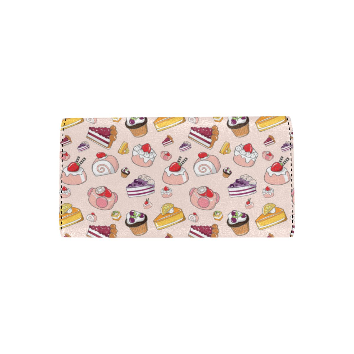 Cake Pattern Print Design 01 Women's Trifold Wallet