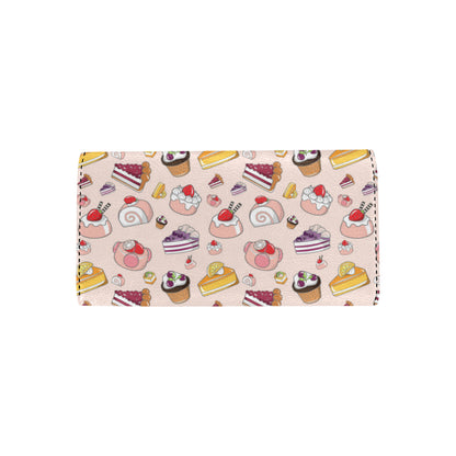 Cake Pattern Print Design 01 Women's Trifold Wallet