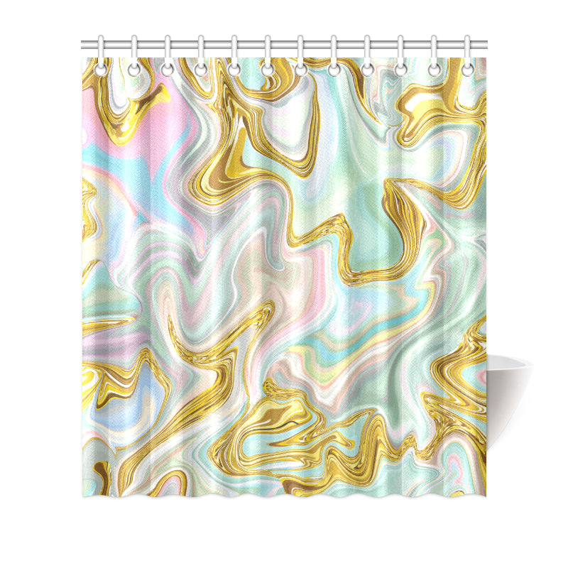 Gold Sweet Marble Shower Curtain