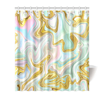 Gold Sweet Marble Shower Curtain