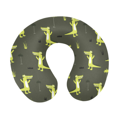 Alligator Pattern Print Design 05 U-Shaped Travel Neck Pillow