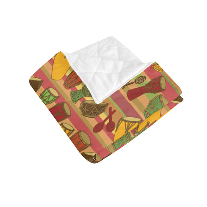Percussion Pattern Print Design 01 Premium Quilt