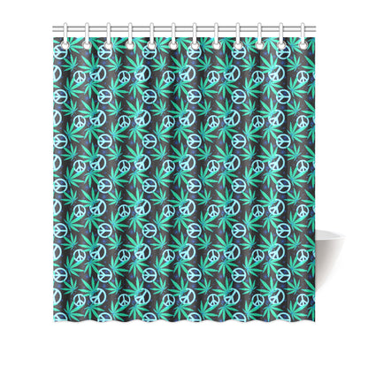 Peace Sign Themed Design Print Shower Curtain