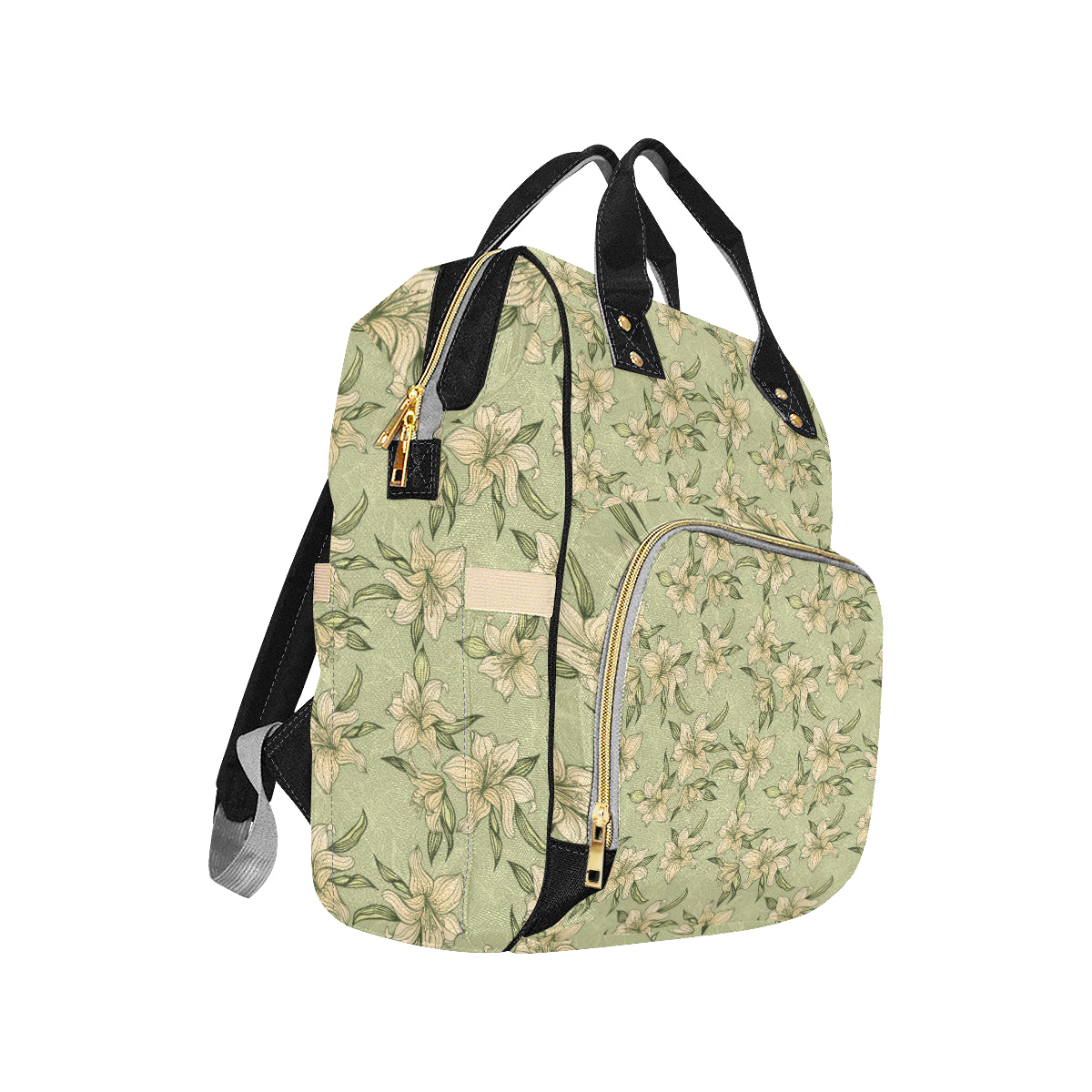 Lily Pattern Print Design LY06 Diaper Bag Backpack