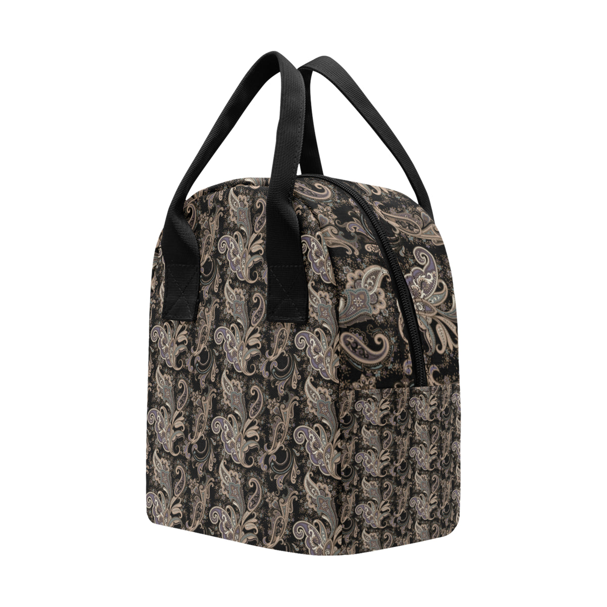 Paisley Mandala Design Print Insulated Lunch Bag