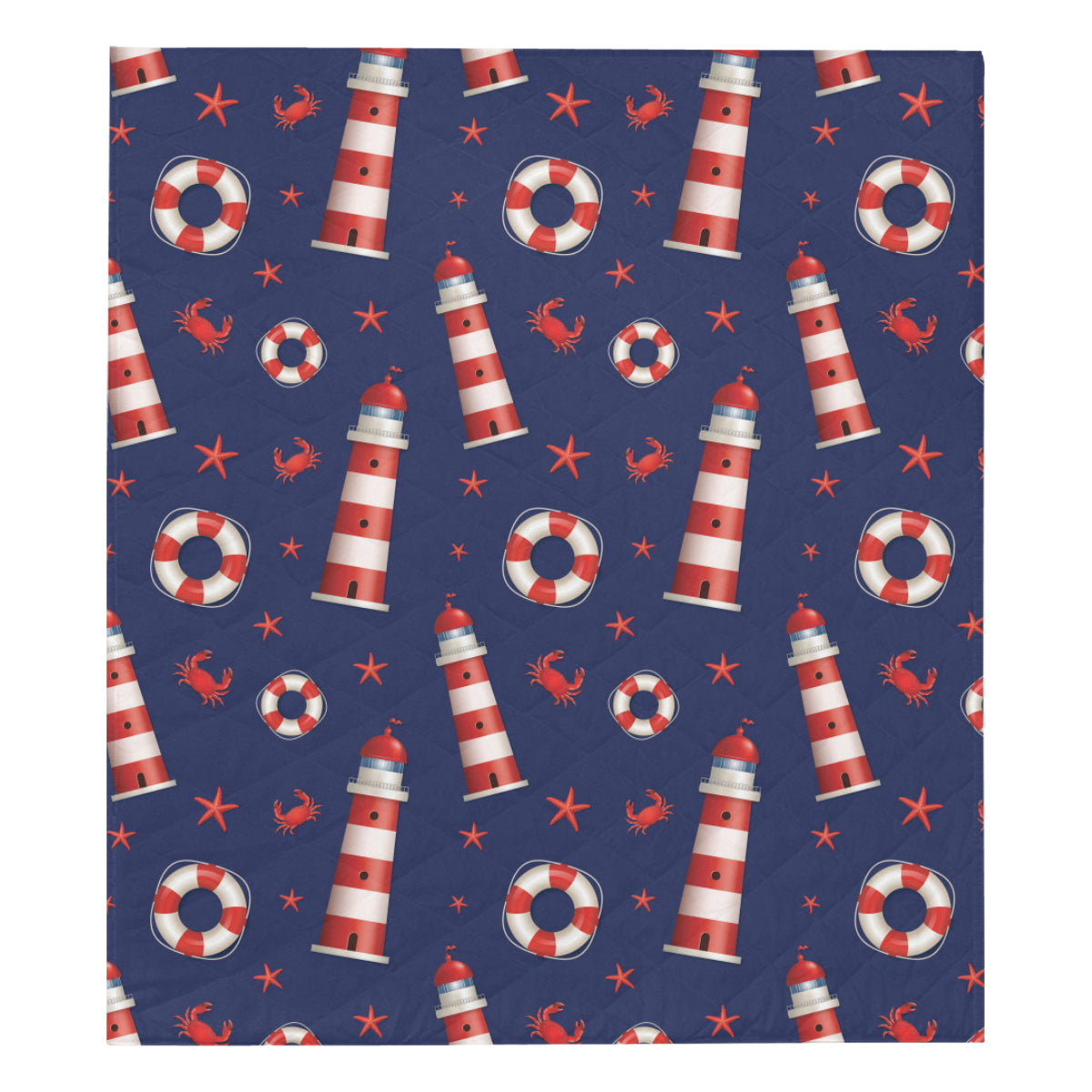 Nautical Pattern Print Design A03 Premium Quilt