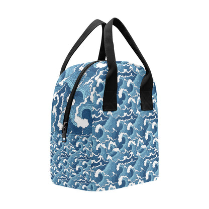 Wave Themed Pattern Print Insulated Lunch Bag