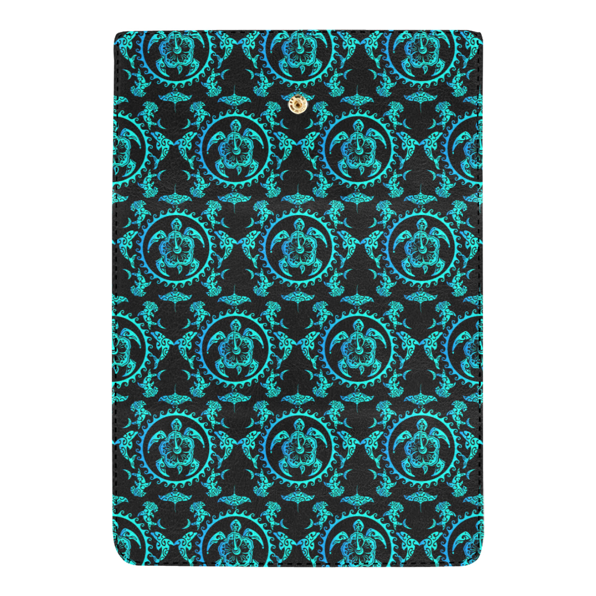 turquoise Tribal Sea Turtle Hawaiian Women's Trifold Wallet