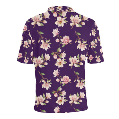 Magnolia Pattern Print Design MAG02 Men Polo Shirt