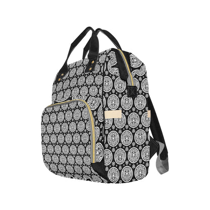 Calendar Aztec White Black Print Pattern Diaper Bag Backpack