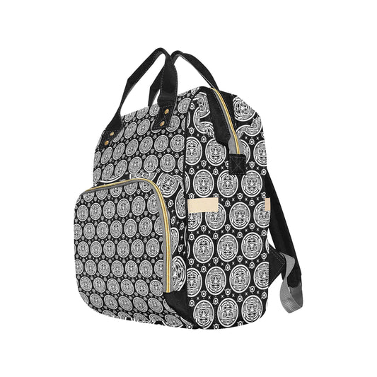 Calendar Aztec White Black Print Pattern Diaper Bag Backpack