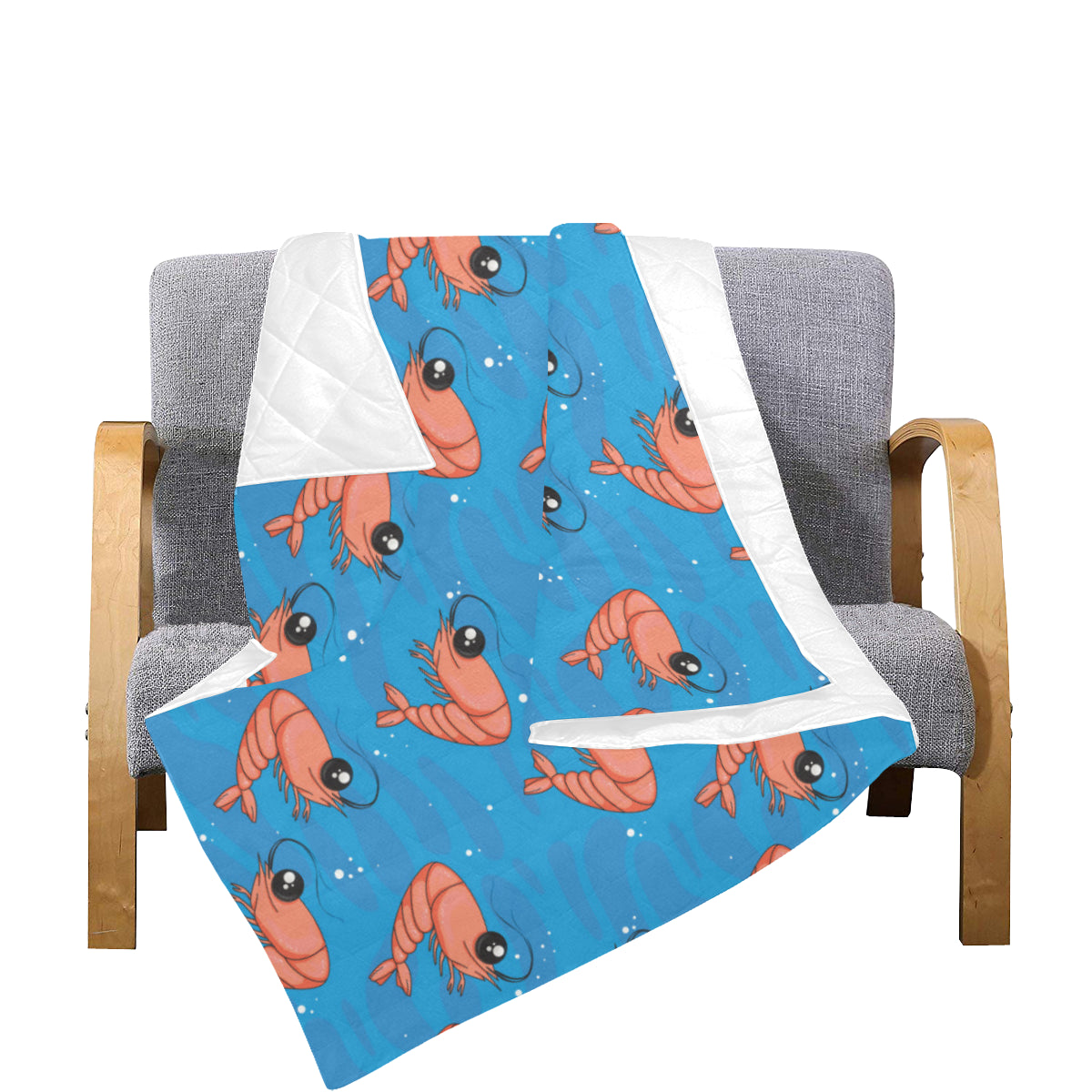 Prawn Cute Pattern Print Design 03 Premium Quilt
