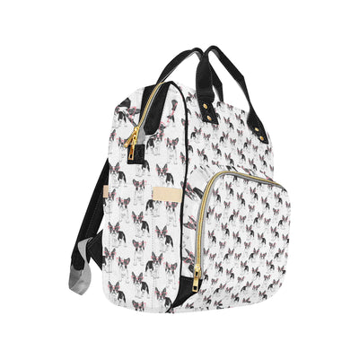Boston Terrier Pattern Print Design 03 Diaper Bag Backpack