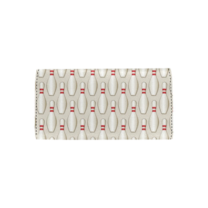 Bowling Pin Pattern Print Design 01 Women's Trifold Wallet