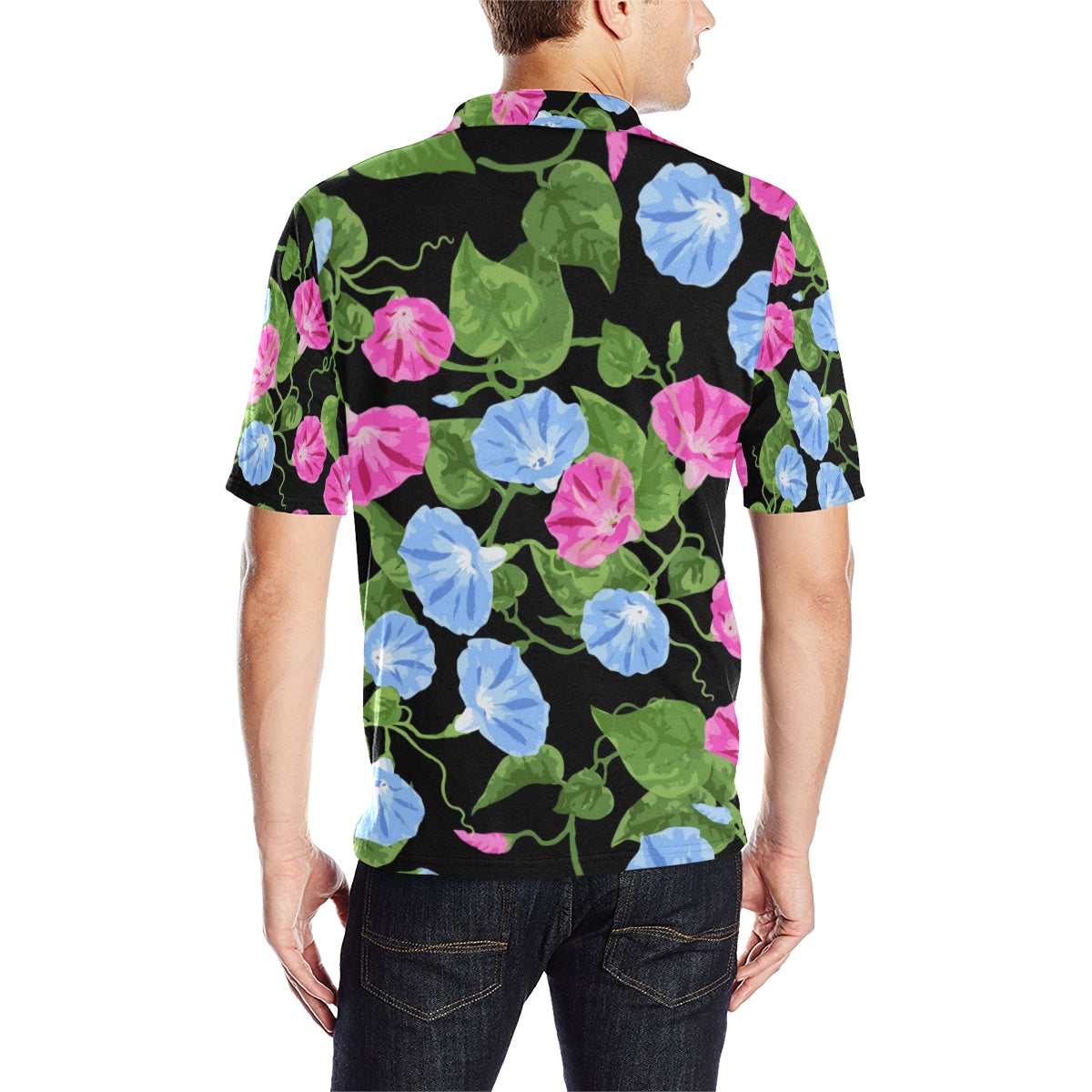 Morning Glory Pattern Print Design MG04 Men Polo Shirt