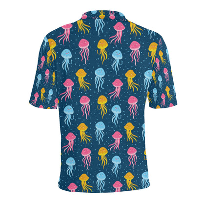 Jellyfish Pattern Print Design 04 Men Polo Shirt