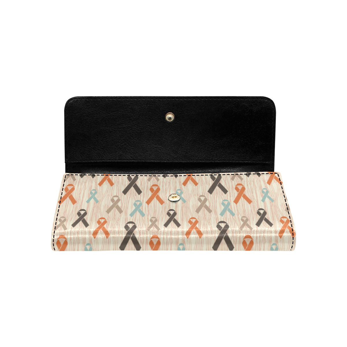Cancer Awareness Pattern Print Design 01 Women's Trifold Wallet
