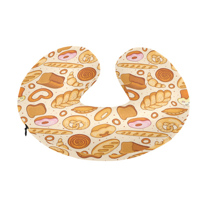 Bread Pattern Print Design 01 U-Shaped Travel Neck Pillow