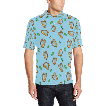 Harp Pattern Print Design 01 Men Polo Shirt