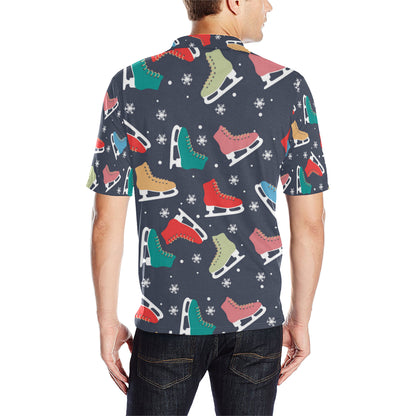 Ice Skate Pattern Print Design 04 Men Polo Shirt