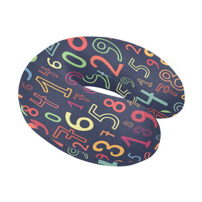 Number Pattern Print Design A01 U-Shaped Travel Neck Pillow