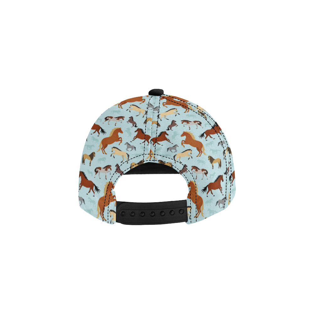 Horse Cute Themed Pattern Print Snapback Cap