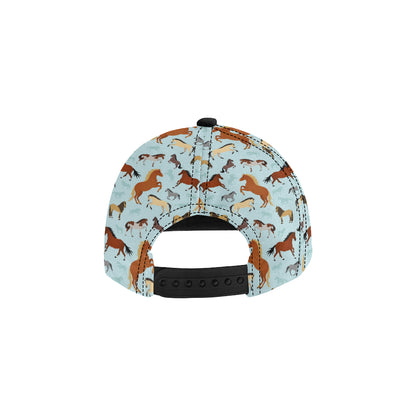 Horse Cute Themed Pattern Print Snapback Cap