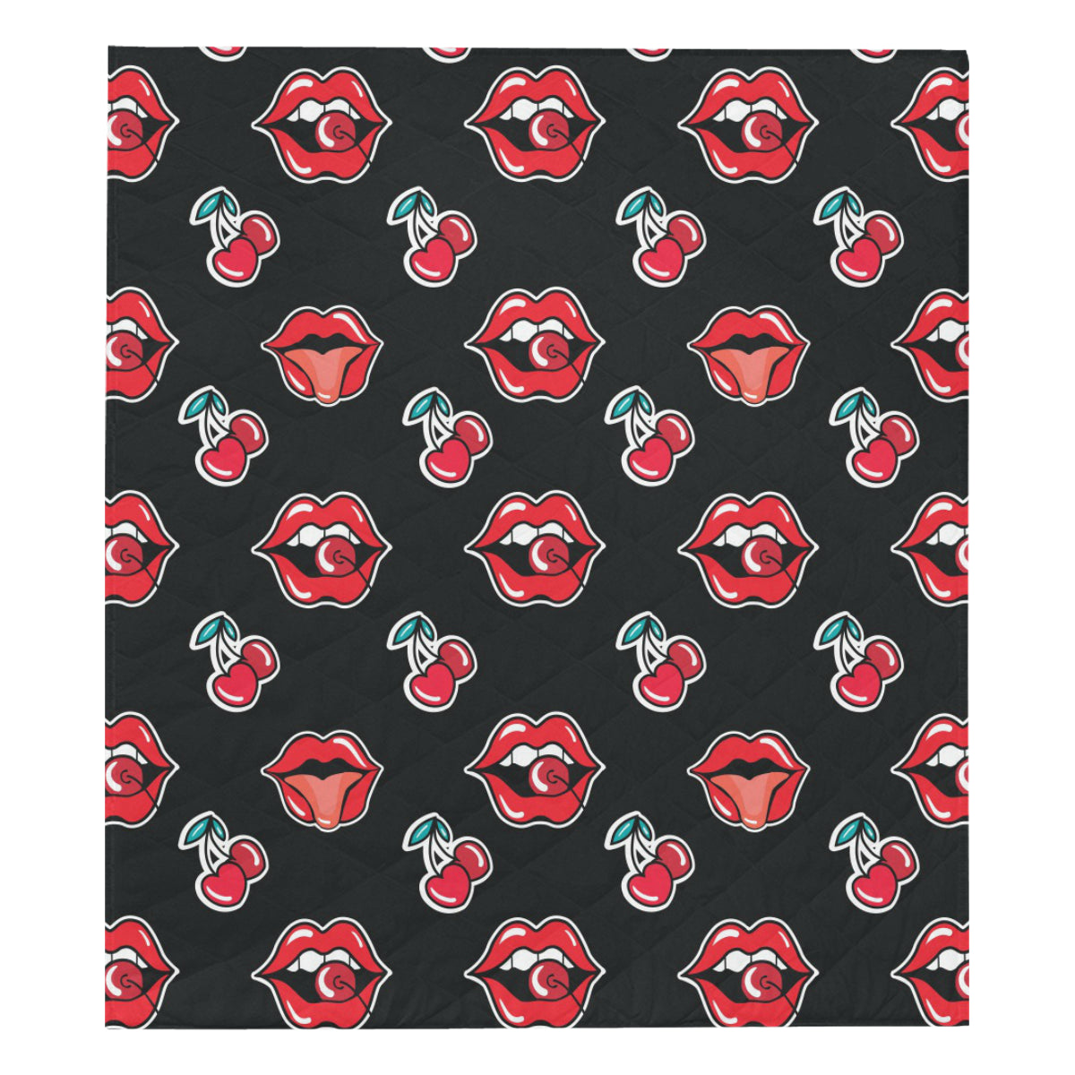 Cherry Pattern Print Design CH04 Premium Quilt