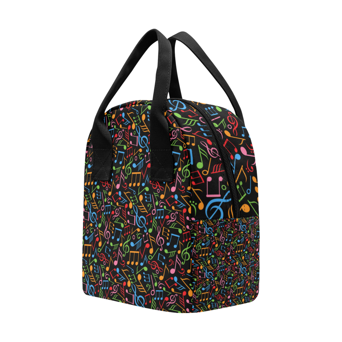 Music Note Colorful Themed Print Insulated Lunch Bag