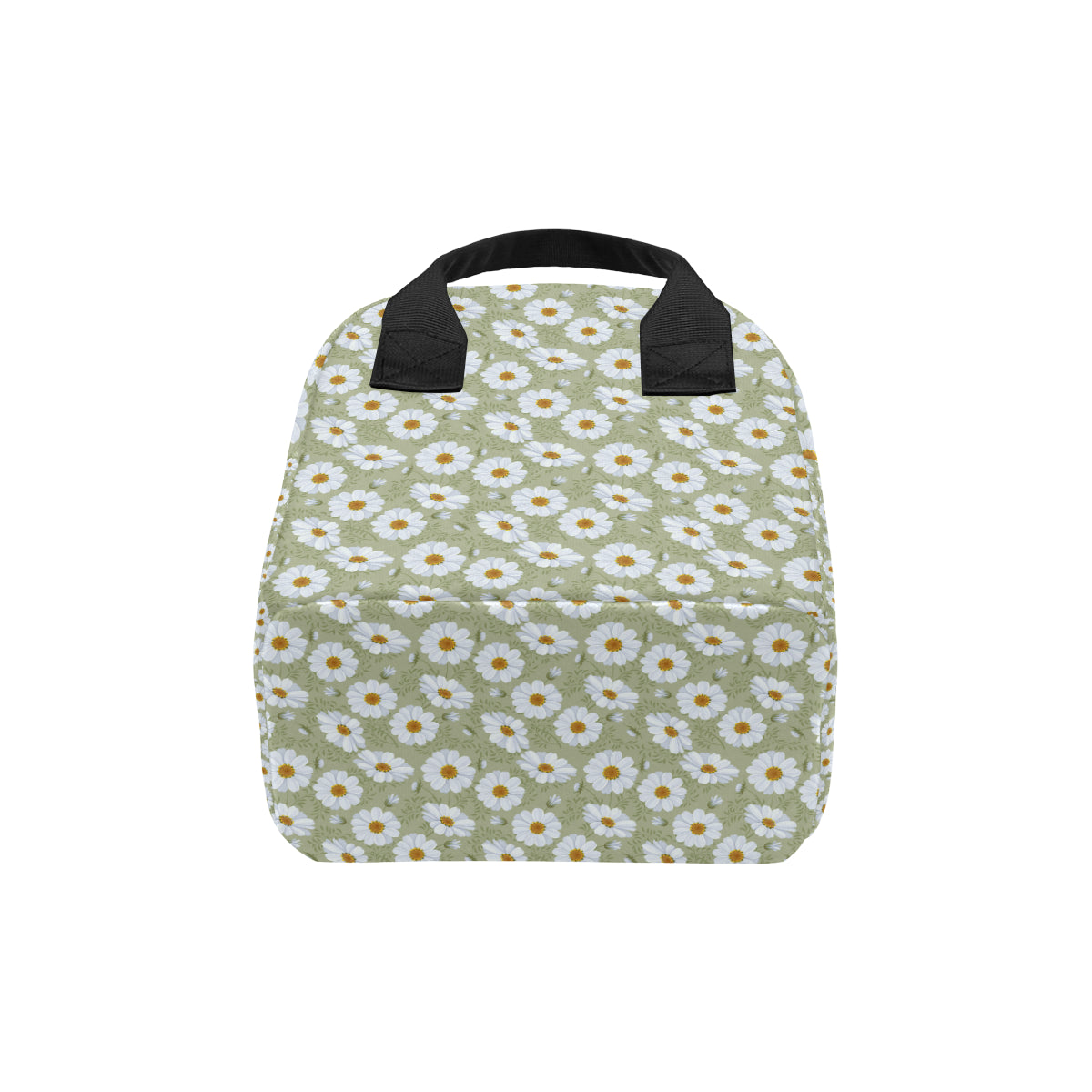 Daisy Yellow Print Pattern Insulated Lunch Bag