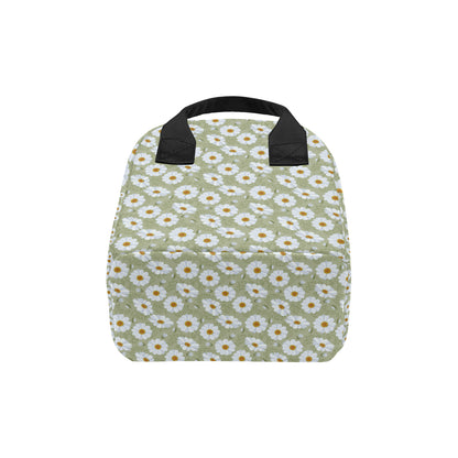 Daisy Yellow Print Pattern Insulated Lunch Bag