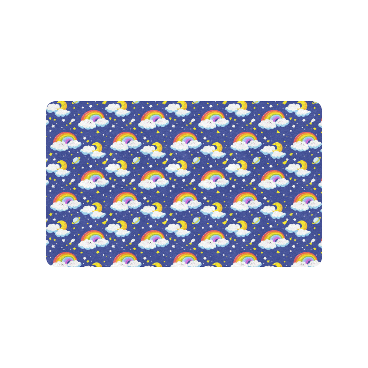 Rainbow Space Design Print Rubber Doormat