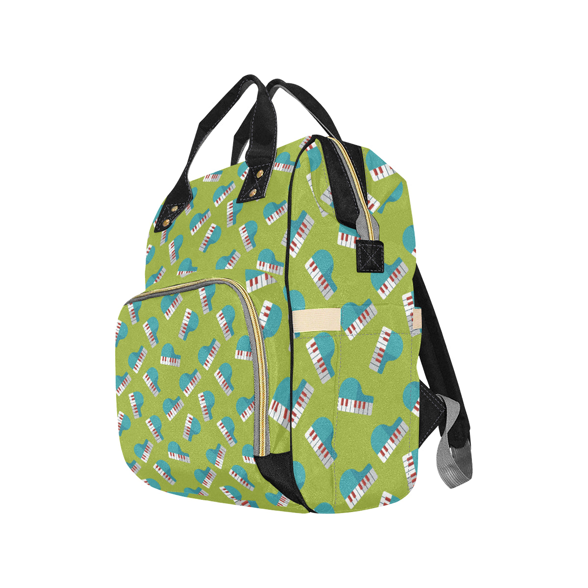Piano Pattern Print Design 03 Diaper Bag Backpack