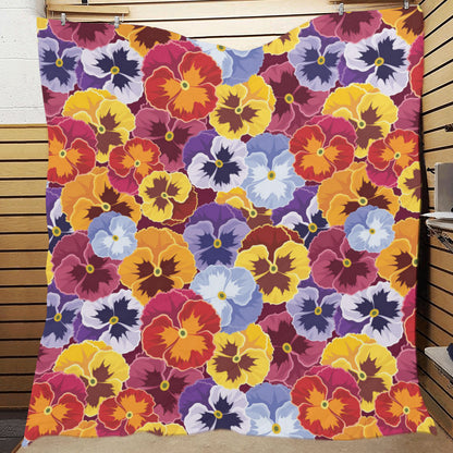Pansy Pattern Print Design PS01 Premium Quilt