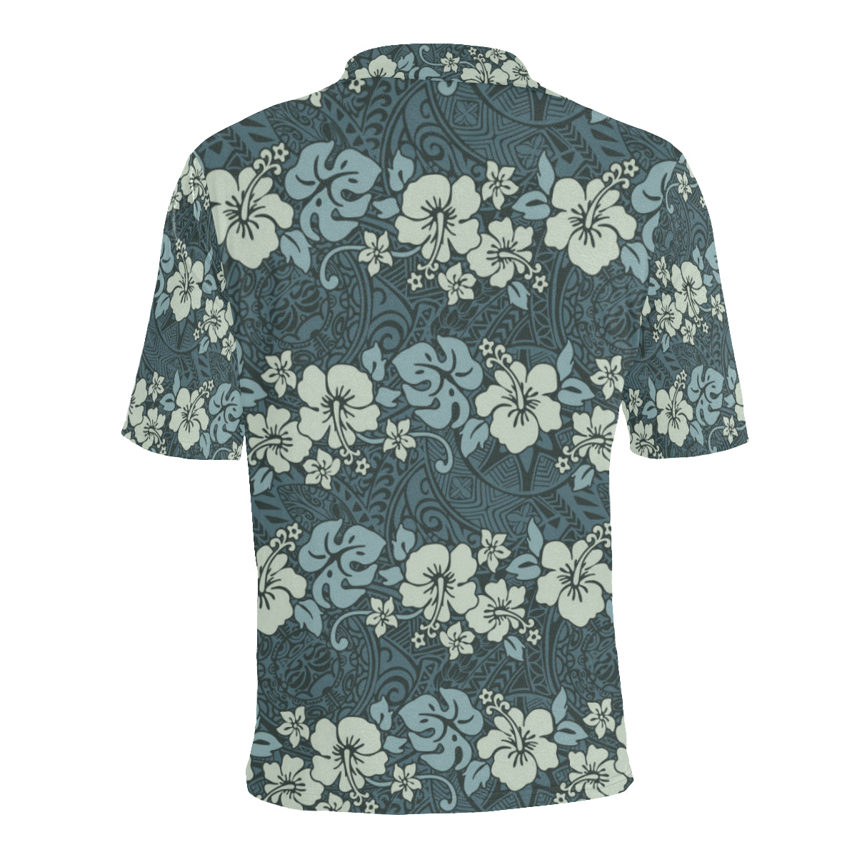 Flower Hawaiian Hibiscus Style Print Pattern Men Polo Shirt
