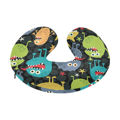 Monster Pattern Print Design 01 U-Shaped Travel Neck Pillow
