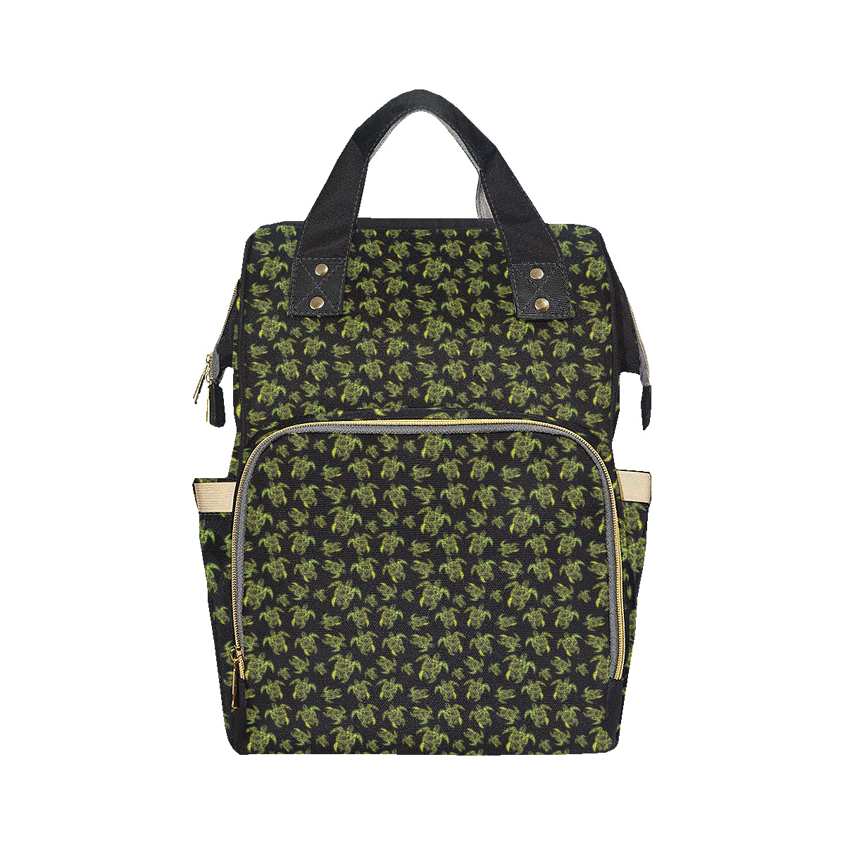 Green Tribal Turtle Polynesian Themed Diaper Bag Backpack