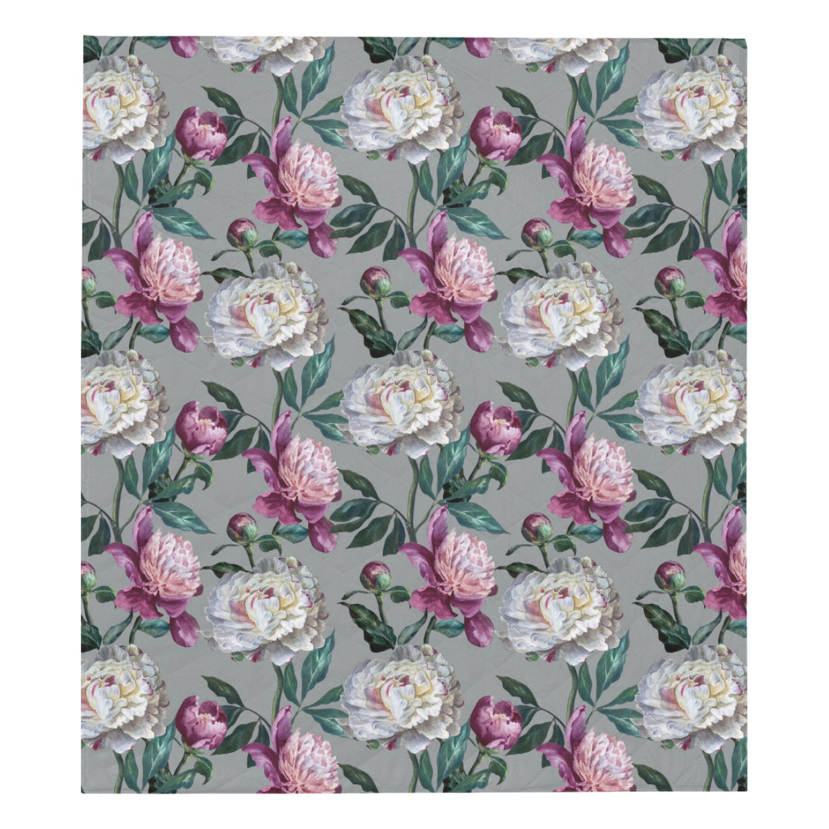 Peony Pattern Print Design PE01 Premium Quilt