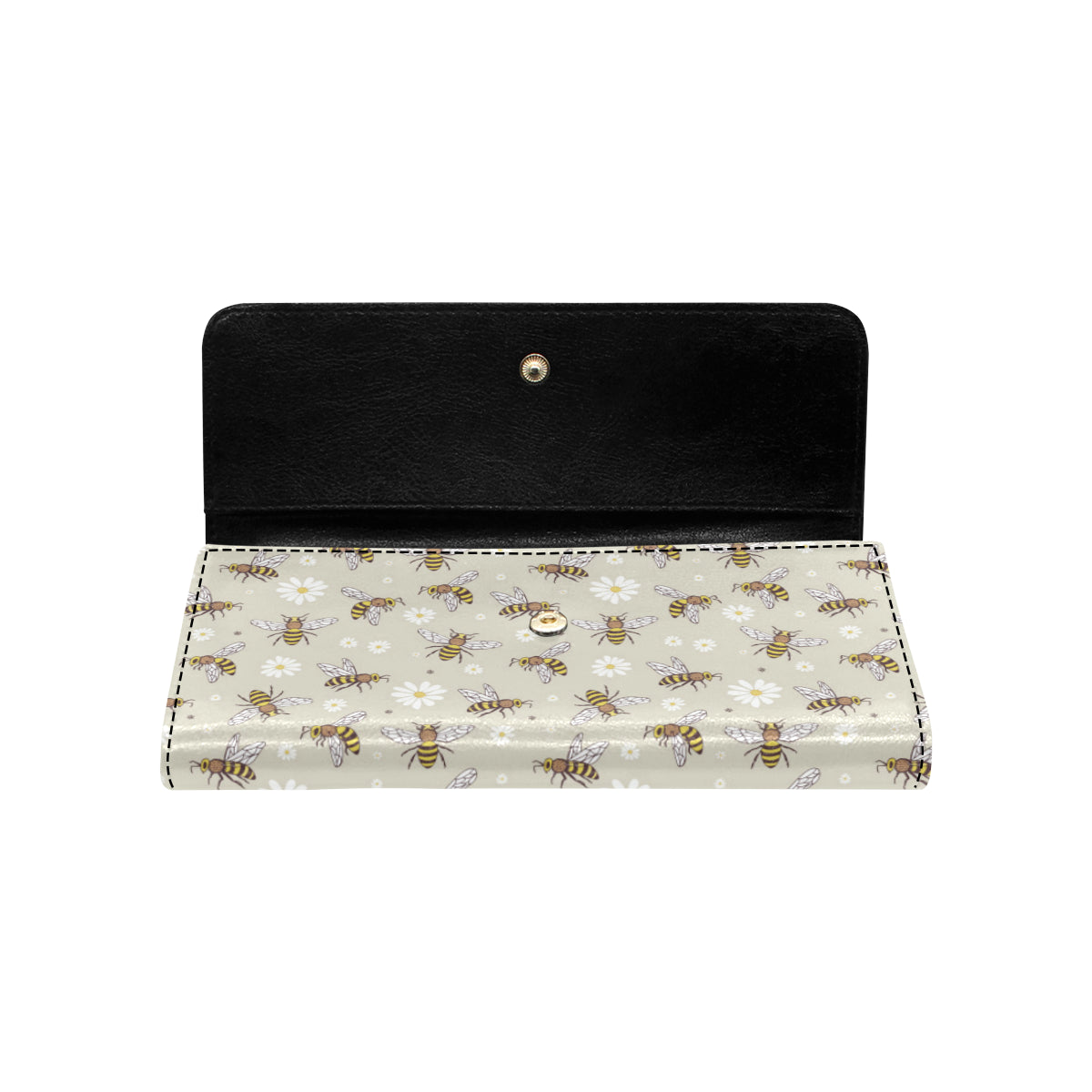 Bee Pattern Print Design 03 Women's Trifold Wallet