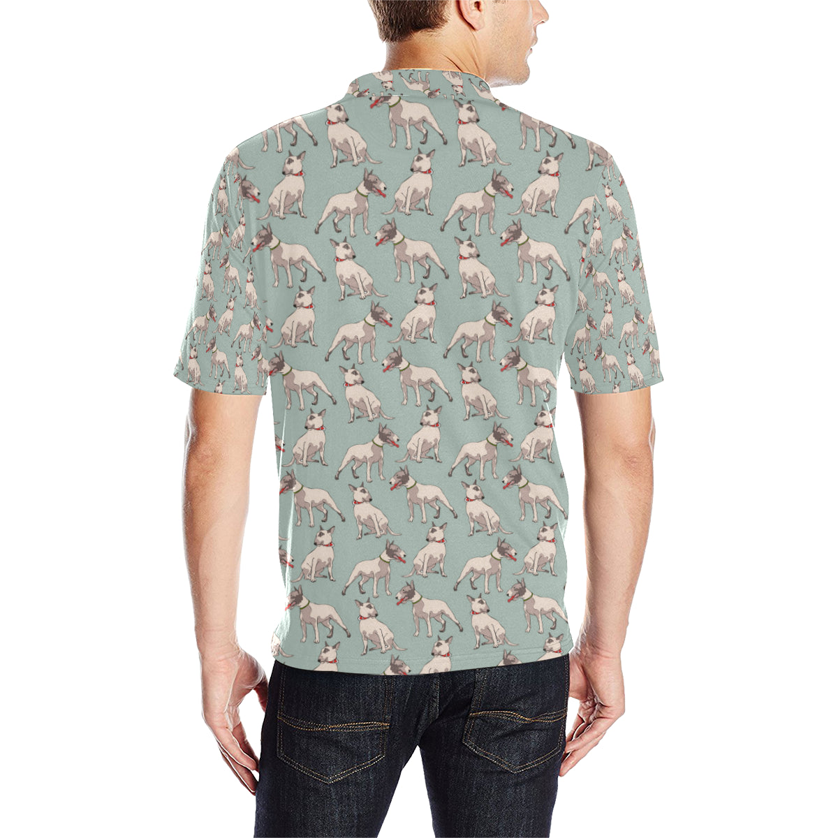 Bull Terrier Cute Print Pattern Men Polo Shirt
