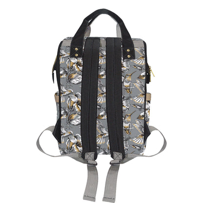 Hummingbird Pattern Print Design 02 Diaper Bag Backpack