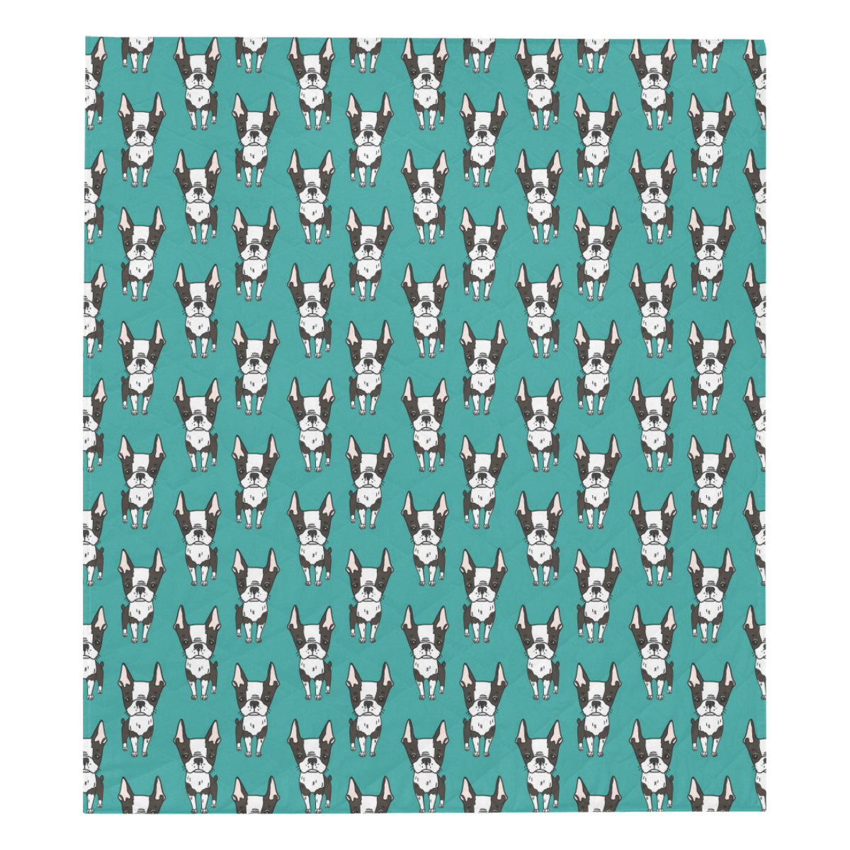 Boston Terrier Pattern Print Design 04 Premium Quilt