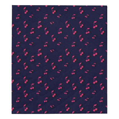 Cherry Pattern Print Design 02 Premium Quilt